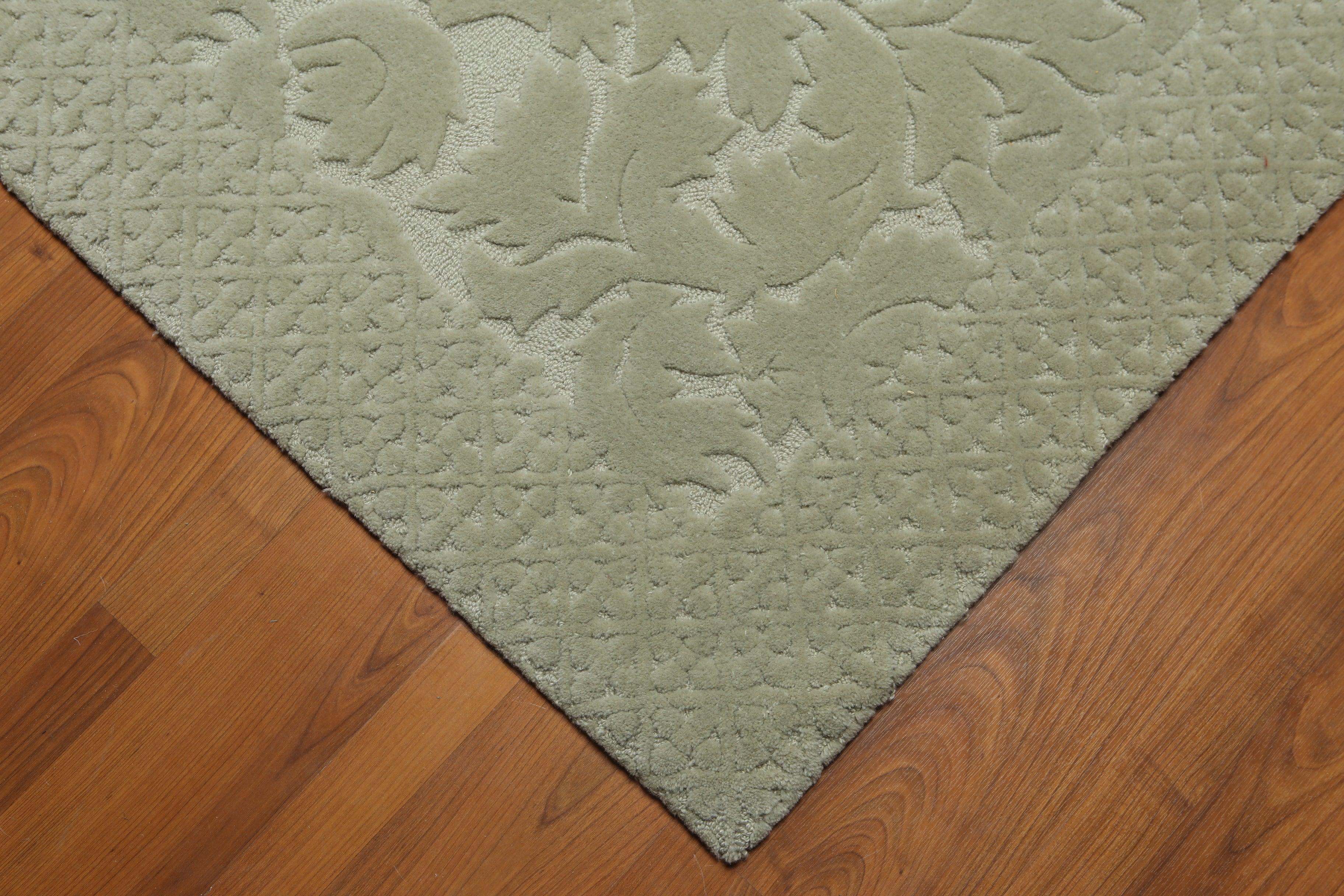 5'8" x 8'9" Machine Made High Low Modern Oriental Wool Rug Gray Tone on Tone Color