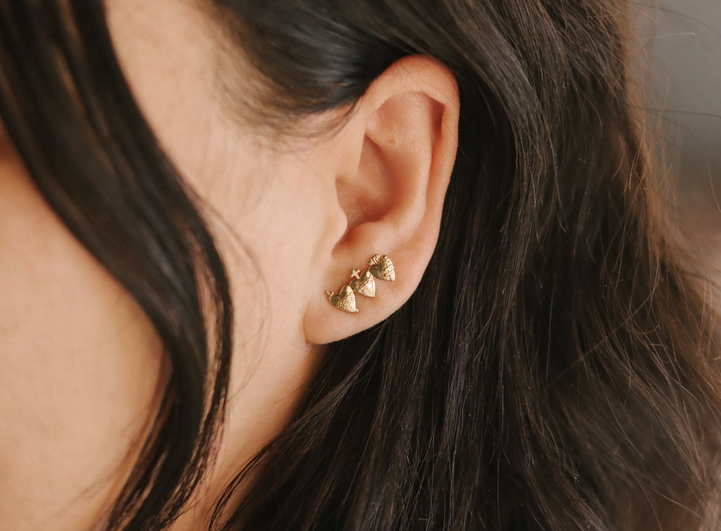 Holy Family Hearts® Earrings in 14K
