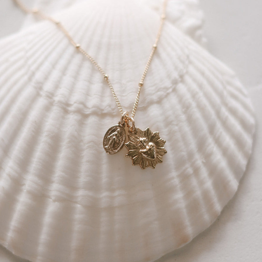 Most Sacred Heart and Miraculous Medal Necklace
