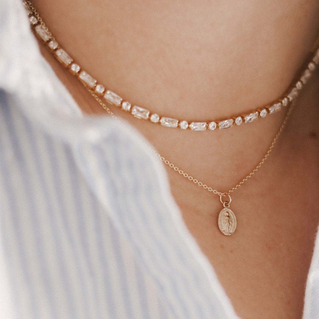 14k Gold Miraculous Medal Necklace