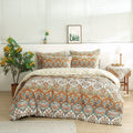 DaDalogy Coral Teal Floral Paisley Duvet Cover Set