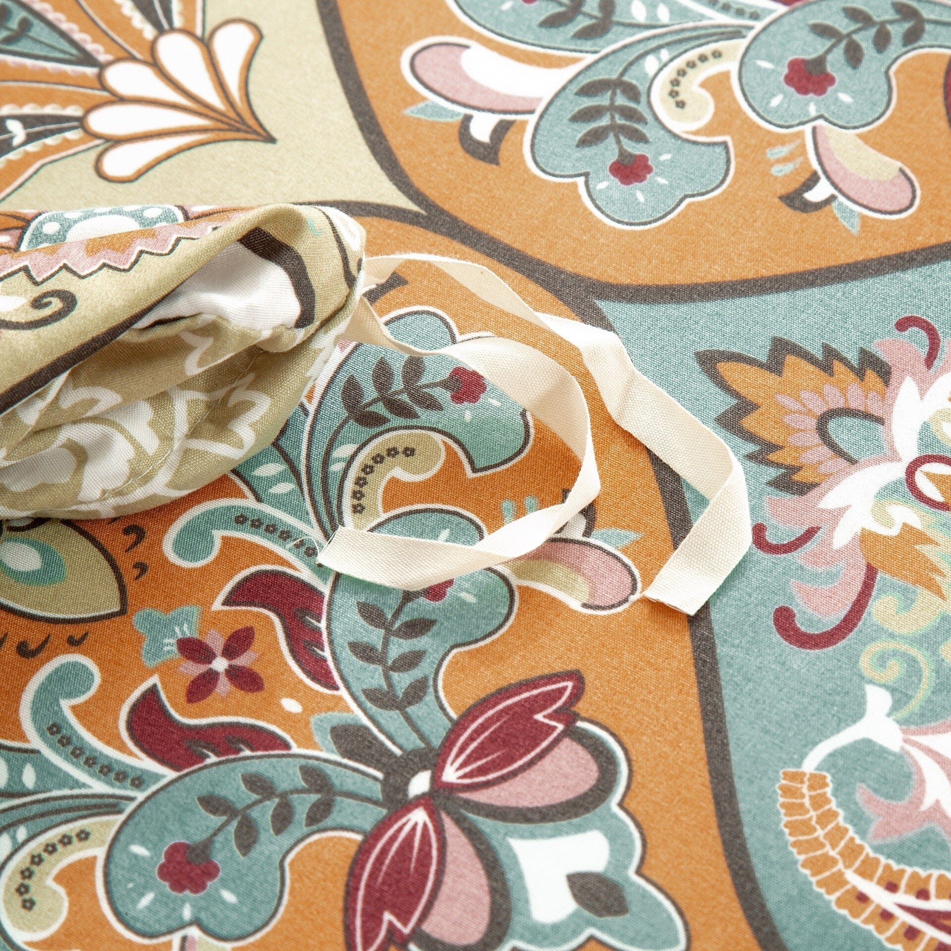 DaDalogy Coral Teal Floral Paisley Duvet Cover Set