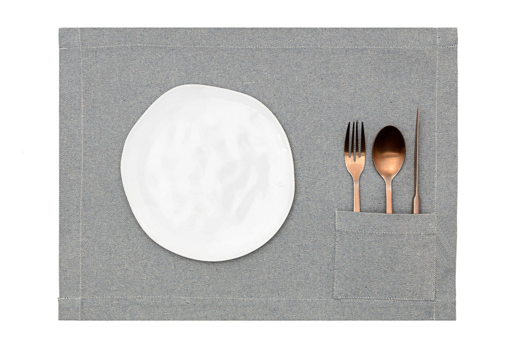 Placemats with Pocket, Set of 4 - Denim