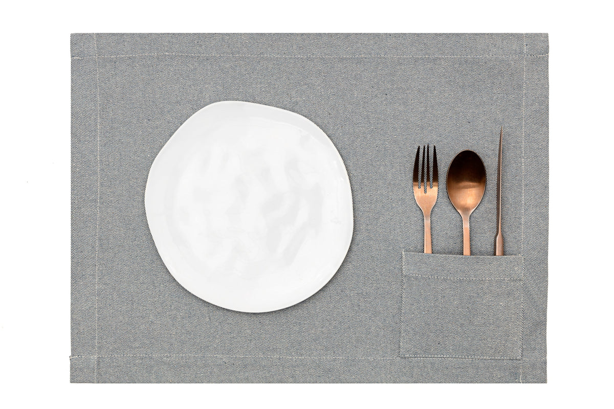 Placemats with Pocket, Set of 4 - Denim