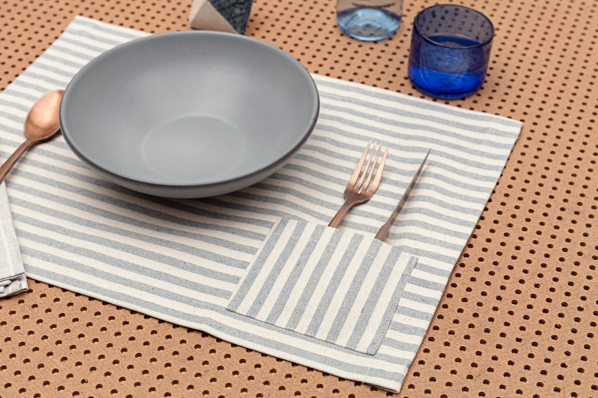 Placemats with Pocket, Set of 4 - Denim