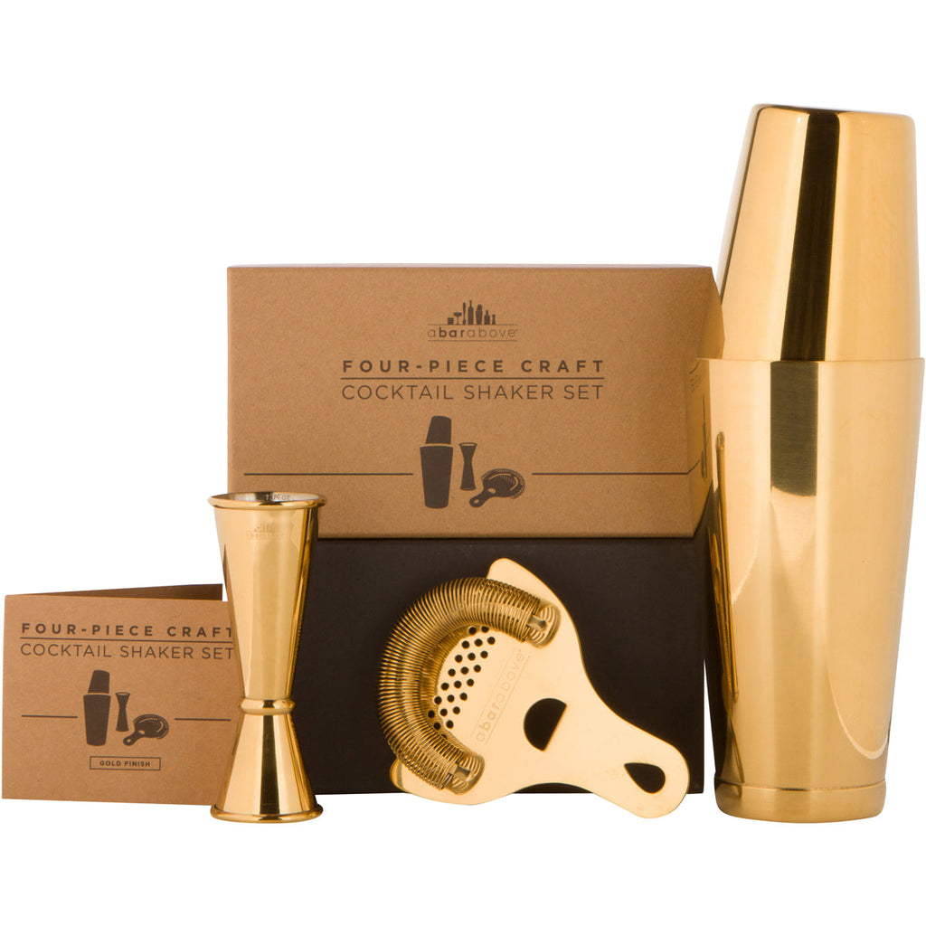4-Piece Cocktail Shaker Set - Gold