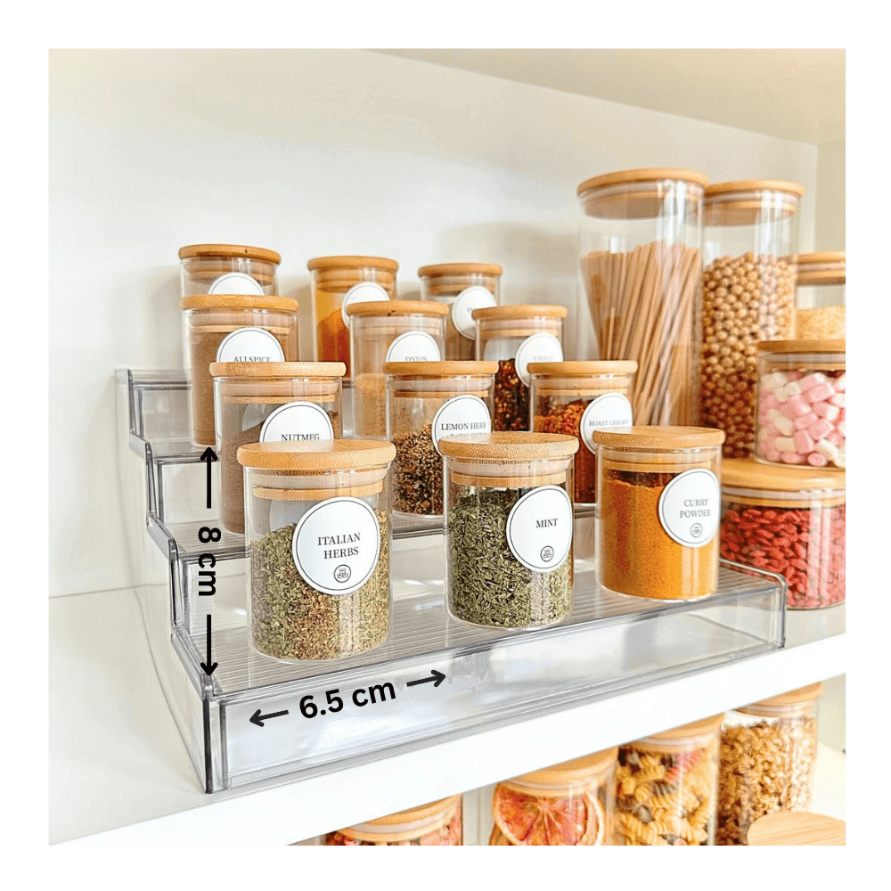 Bamboo Glass Jars Large Pantry Container Set – 24 Pack