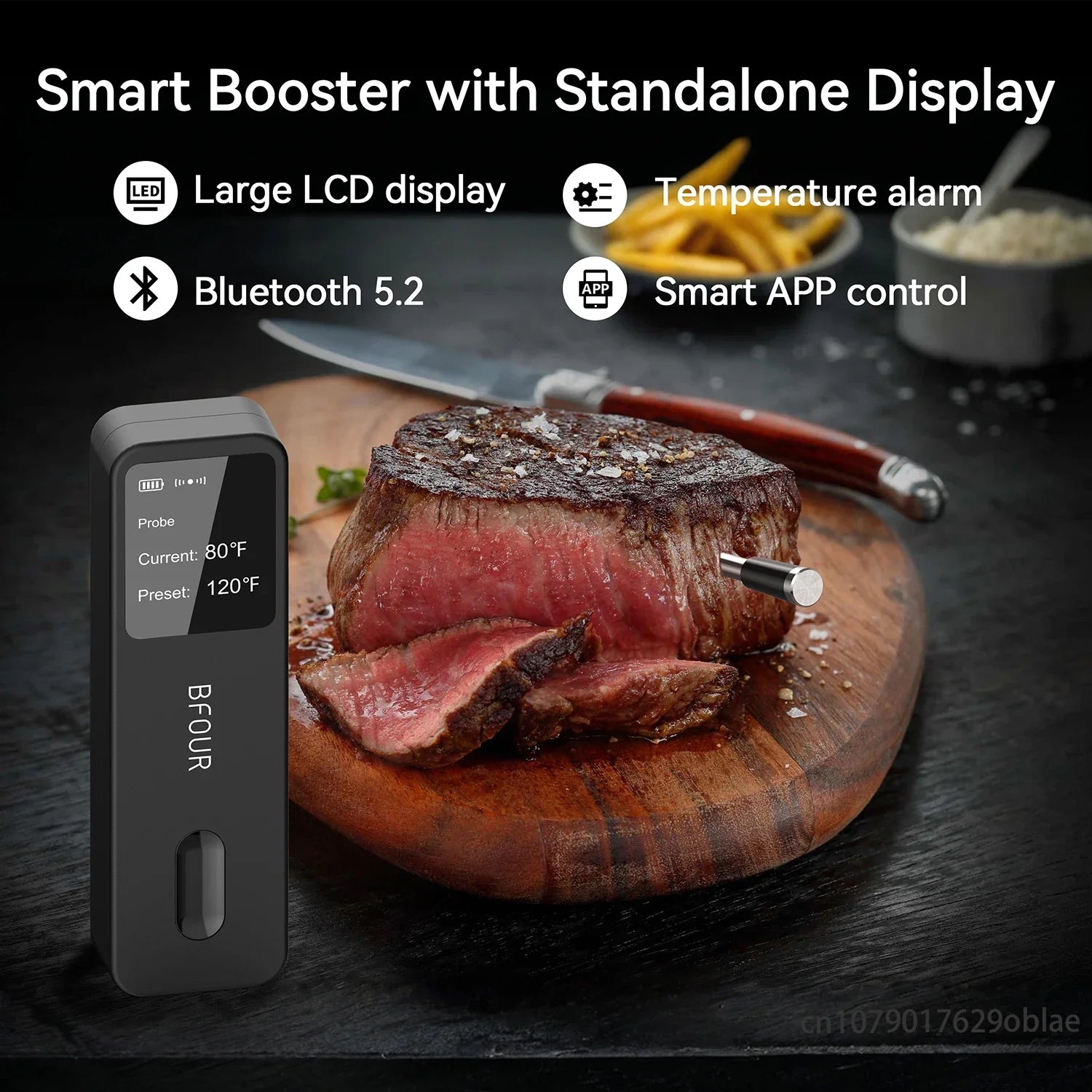 NNEOBA Wireless Bluetooth Meat Thermometer – Digital BBQ & Grill Thermometer with Waterproof Probes