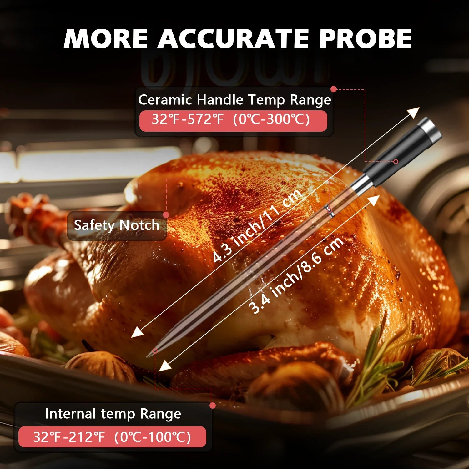NNEOBA Wireless Bluetooth Meat Thermometer – Digital BBQ & Grill Thermometer with Waterproof Probes