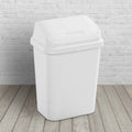 Set of 6 - White 7.8 Gallon Swing Top Kitchen Wastebasket Trash Can