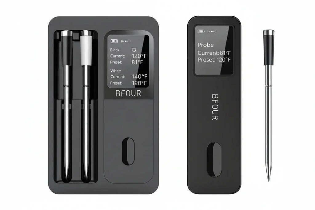 NNEOBA Wireless Bluetooth Meat Thermometer – Digital BBQ & Grill Thermometer with Waterproof Probes