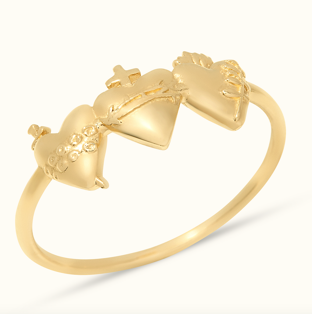 Holy Family Hearts® Ring in 14k Yellow Gold