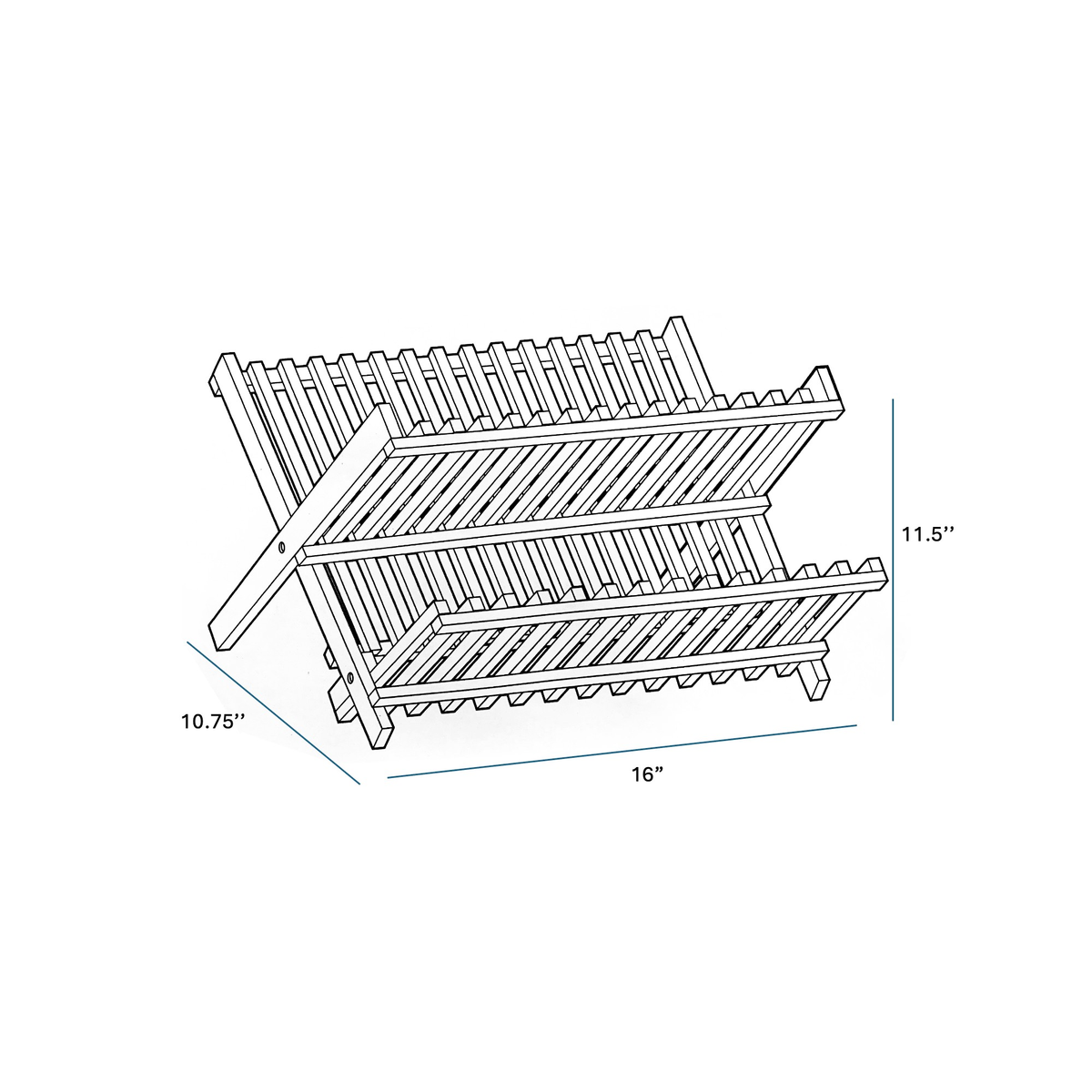 Bamboo Dish Drying Rack - 2-Tier Foldable Dish Rack for Kitchen Counter