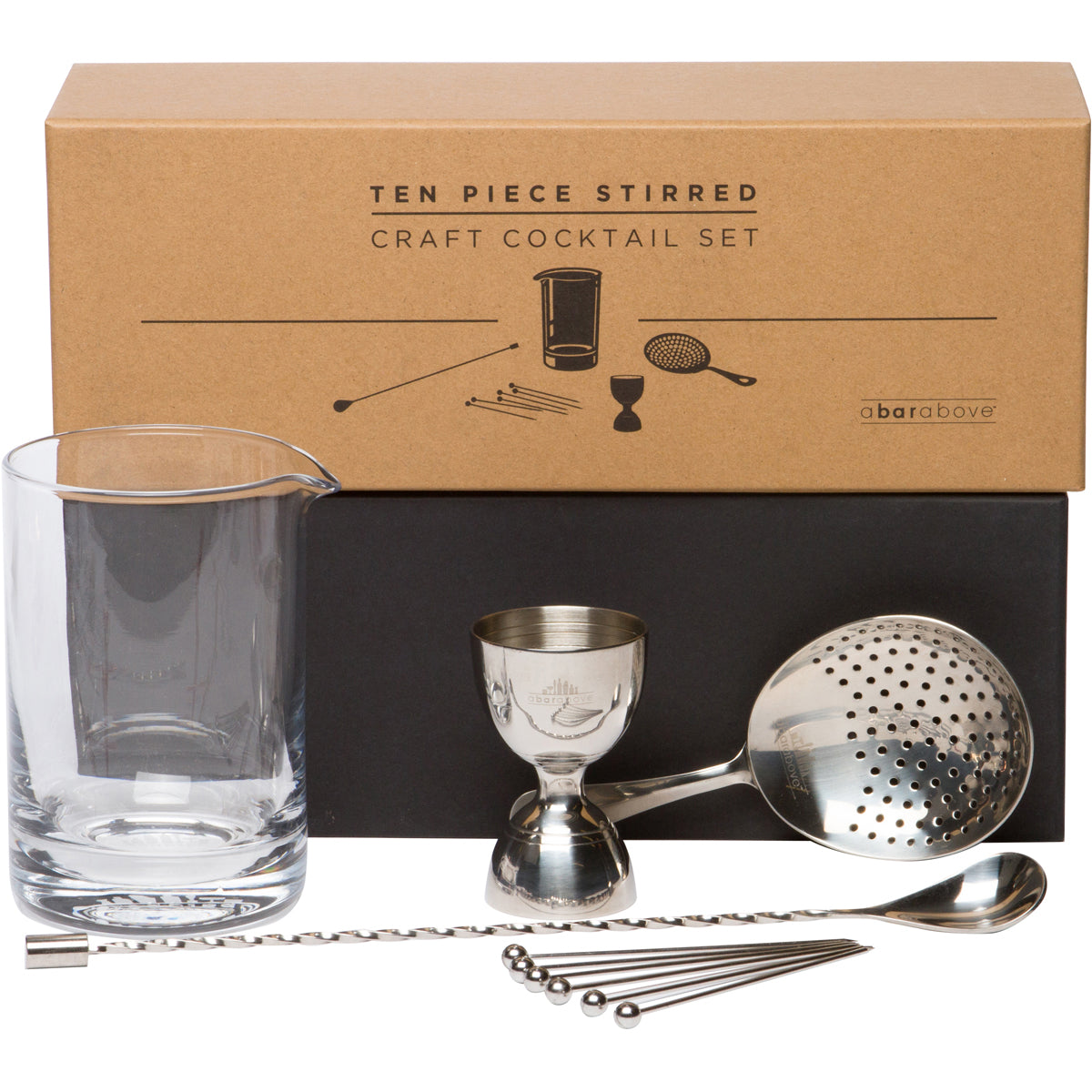 10-Piece Stirred Craft Cocktail Set - Stainless Steel