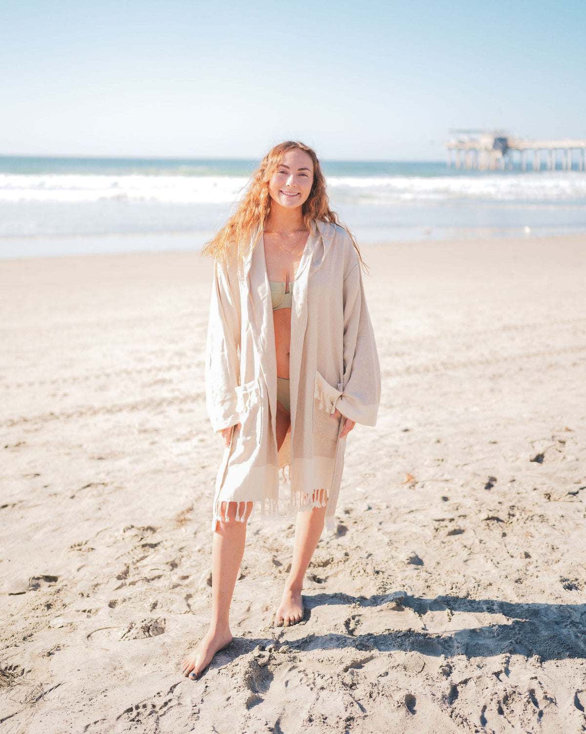 Chevron Cotton Turkish Bathrobe – 100% Turkish Cotton Chevron Weave Unisex Robe (S/M, L/XL)