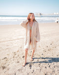 Chevron Cotton Turkish Bathrobe – 100% Turkish Cotton Chevron Weave Unisex Robe (S/M, L/XL)
