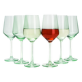 Green Colored Wine Glass Set, 12oz Glasses Set of 6