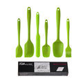 NNEDSZ 6-Piece Silicone Kitchen Utensil Set - Heat Resistant Baking Tools with Spatulas, Spoon, and Brush (Green)(2 set/12PCS)