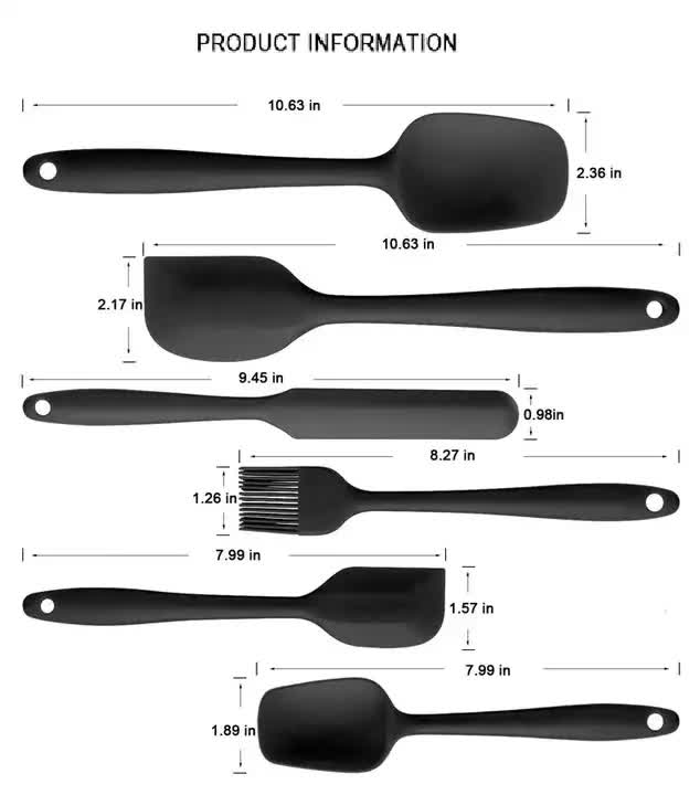 NNEDSZ 6-Piece Silicone Kitchen Utensil Set - Heat Resistant Baking Tools with Spatulas, Spoon, and Brush (Green)(2 set/12PCS)