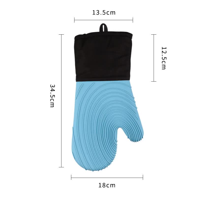 NNEDSZ Gray Spiral Pattern Silicone Oven Mitts - Heat Resistant and Non-Slip Design (1 Pair/2 PCS)