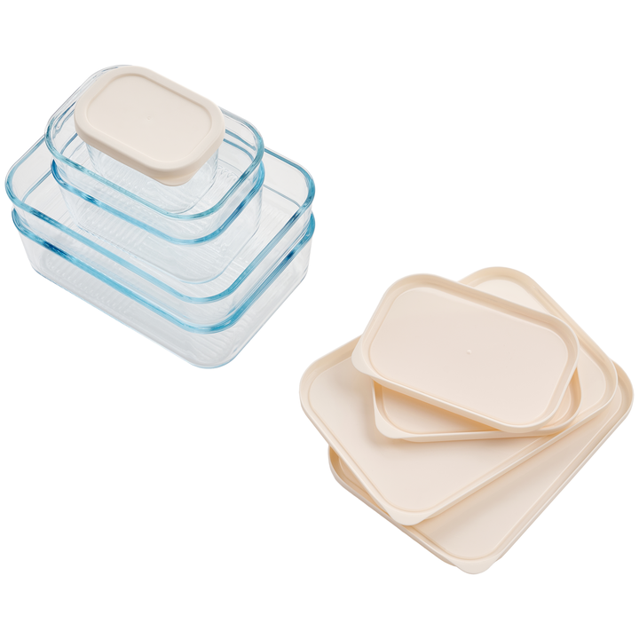 Container Culture 4-Piece Airtight Glass Food Storage Containers with Lids, 2 x 57.5oz - Vanilla Mist