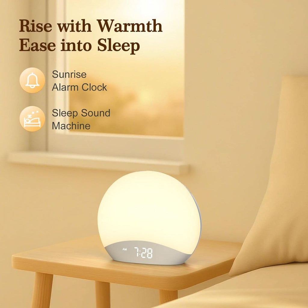 Sunrise Alarm Clock With Dimmable Night Light And White Noise