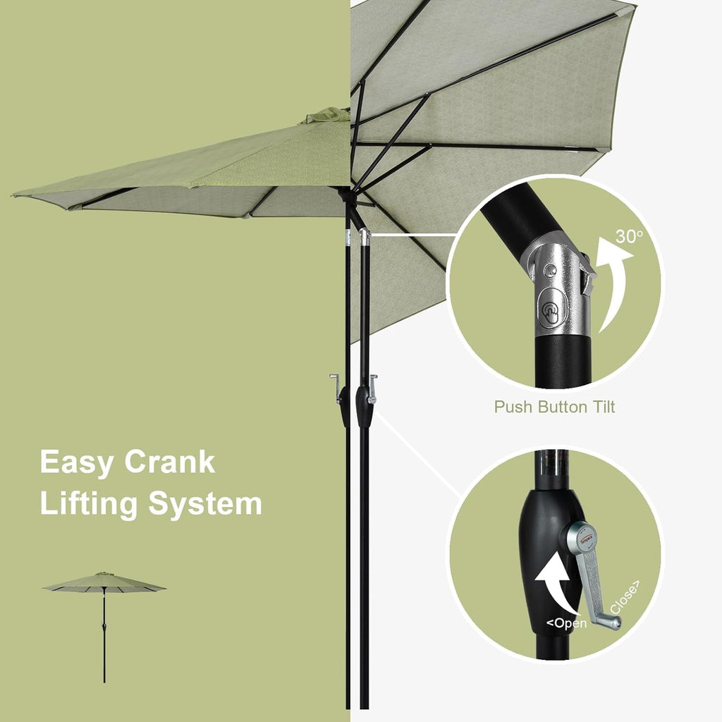 NineFoot Patio Umbrella Auto Tilt WeatherproofMaterials