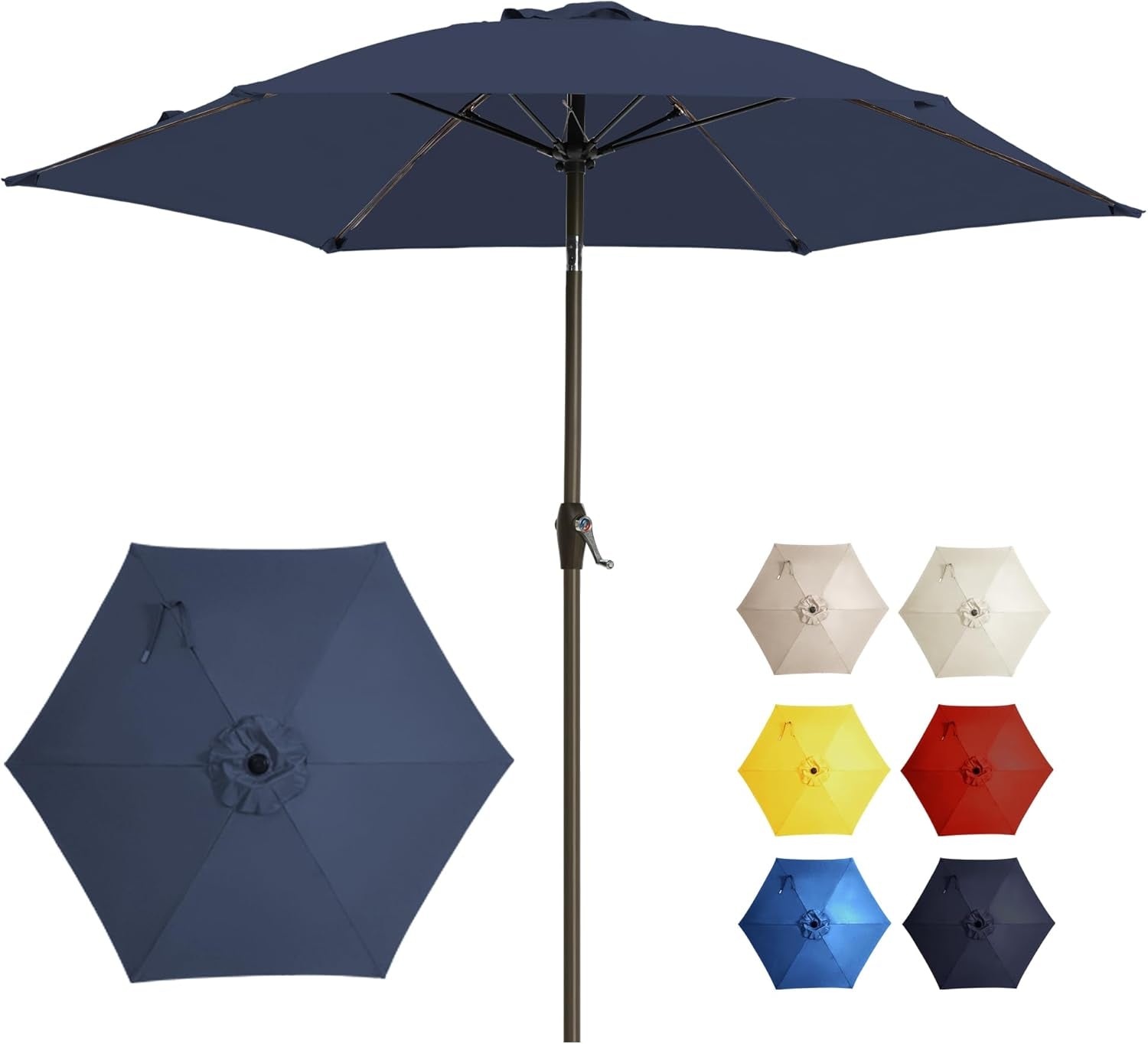 SevenPointFiveFt Outdoor Patio Umbrella Crank Tilt