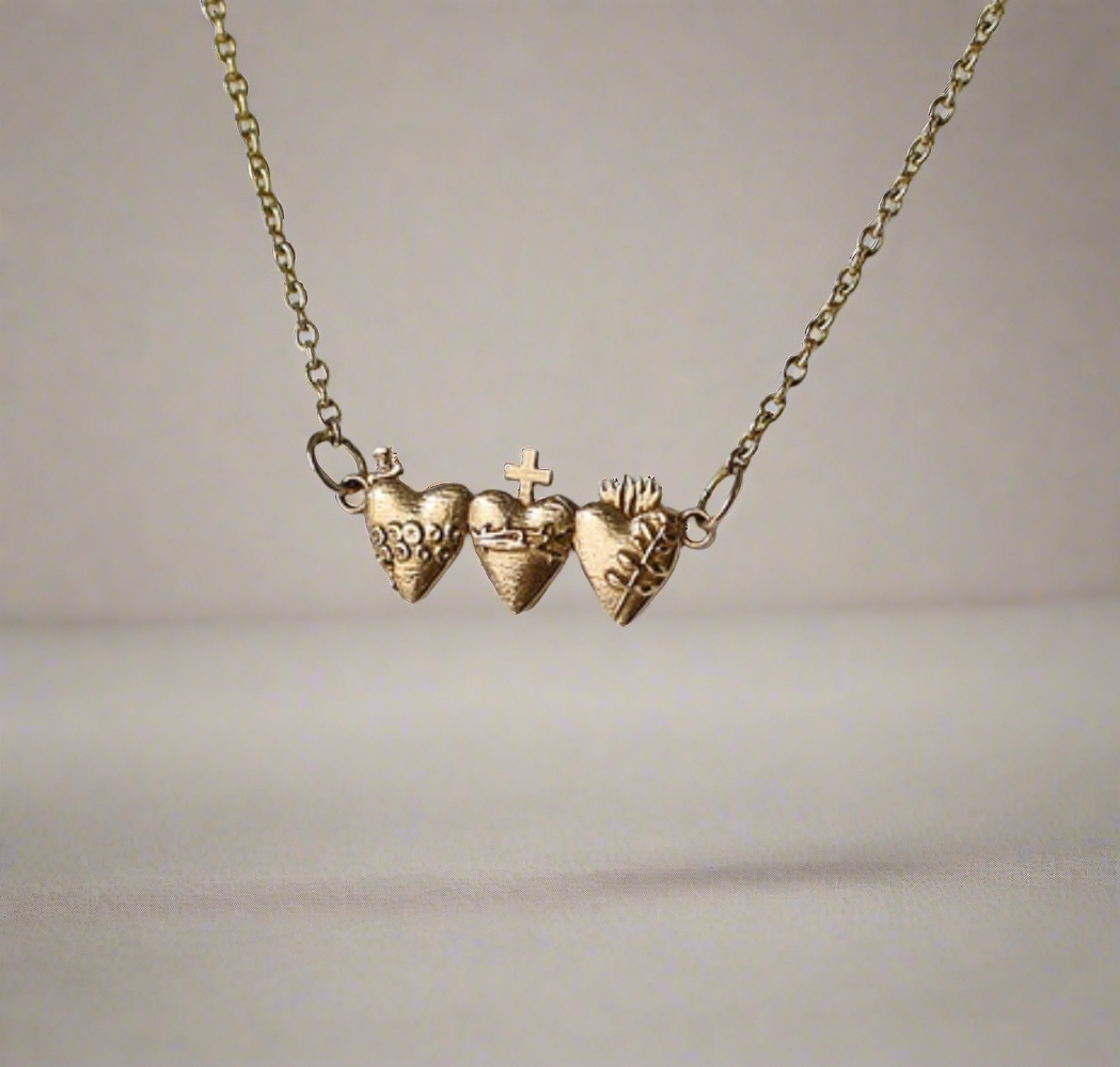 Holy Family Hearts® in 14K Gold Tiny Version