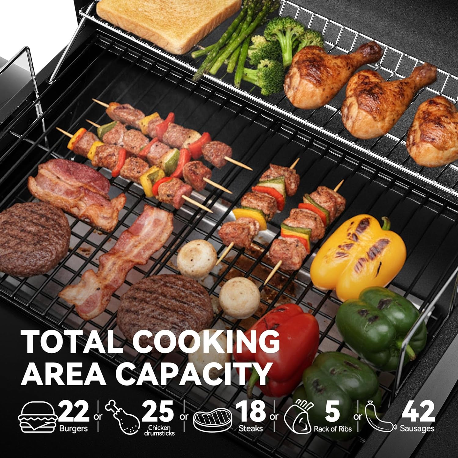 Black PorcelainEnamelCoated Barrel Charcoal Grill Offset Smoker