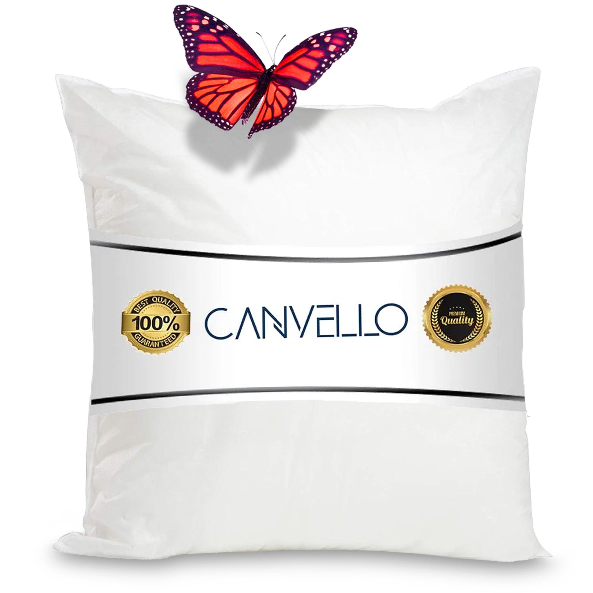 Canvello Decorative Pillow inserts , Throw Pillow Insert Down-Feather fill for extra fluff with 233 thread count-100% cotton cover- Quality Checked in U.S.A