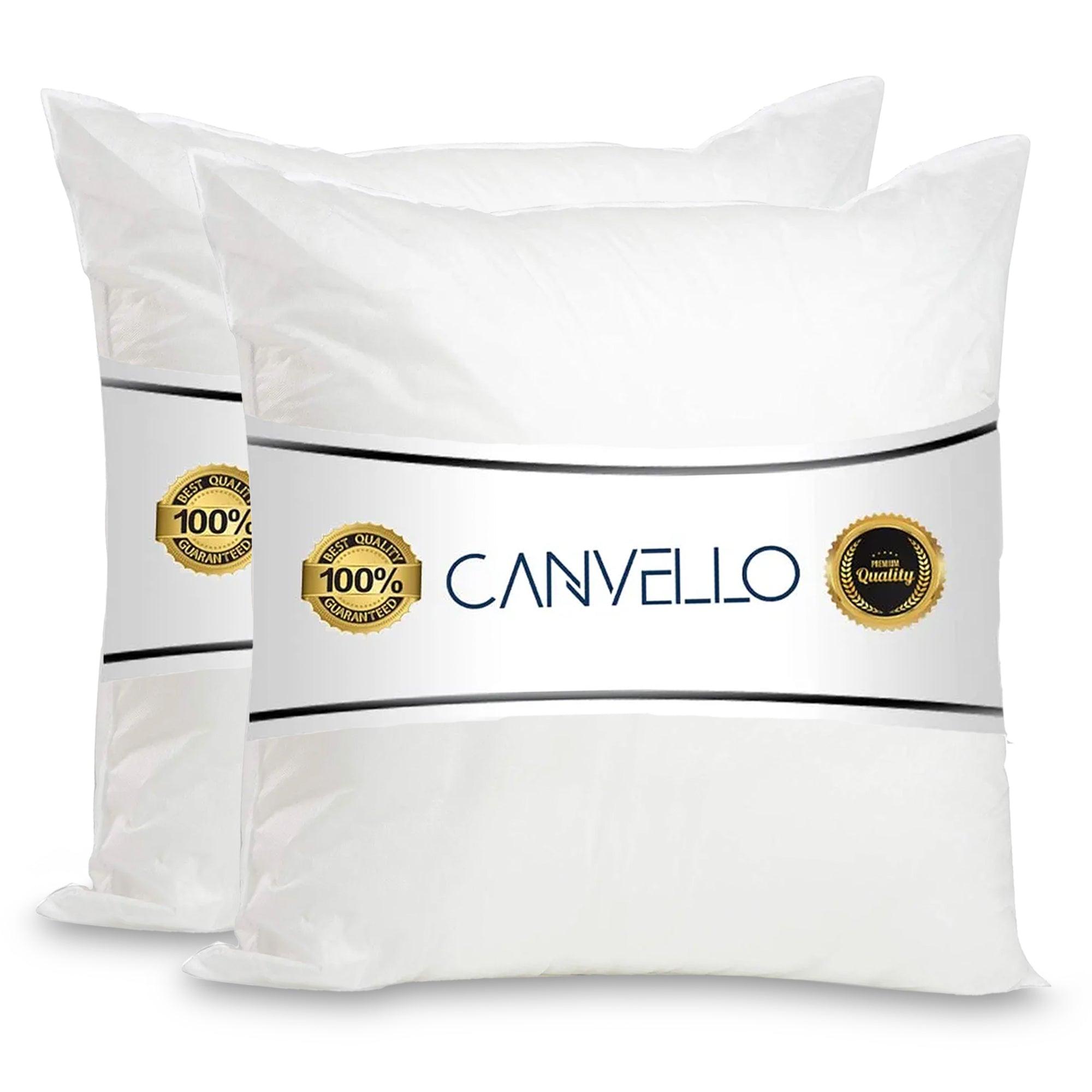 Canvello Decorative Pillow inserts , Throw Pillow Insert Down-Feather fill for extra fluff with 233 thread count-100% cotton cover- Quality Checked in U.S.A