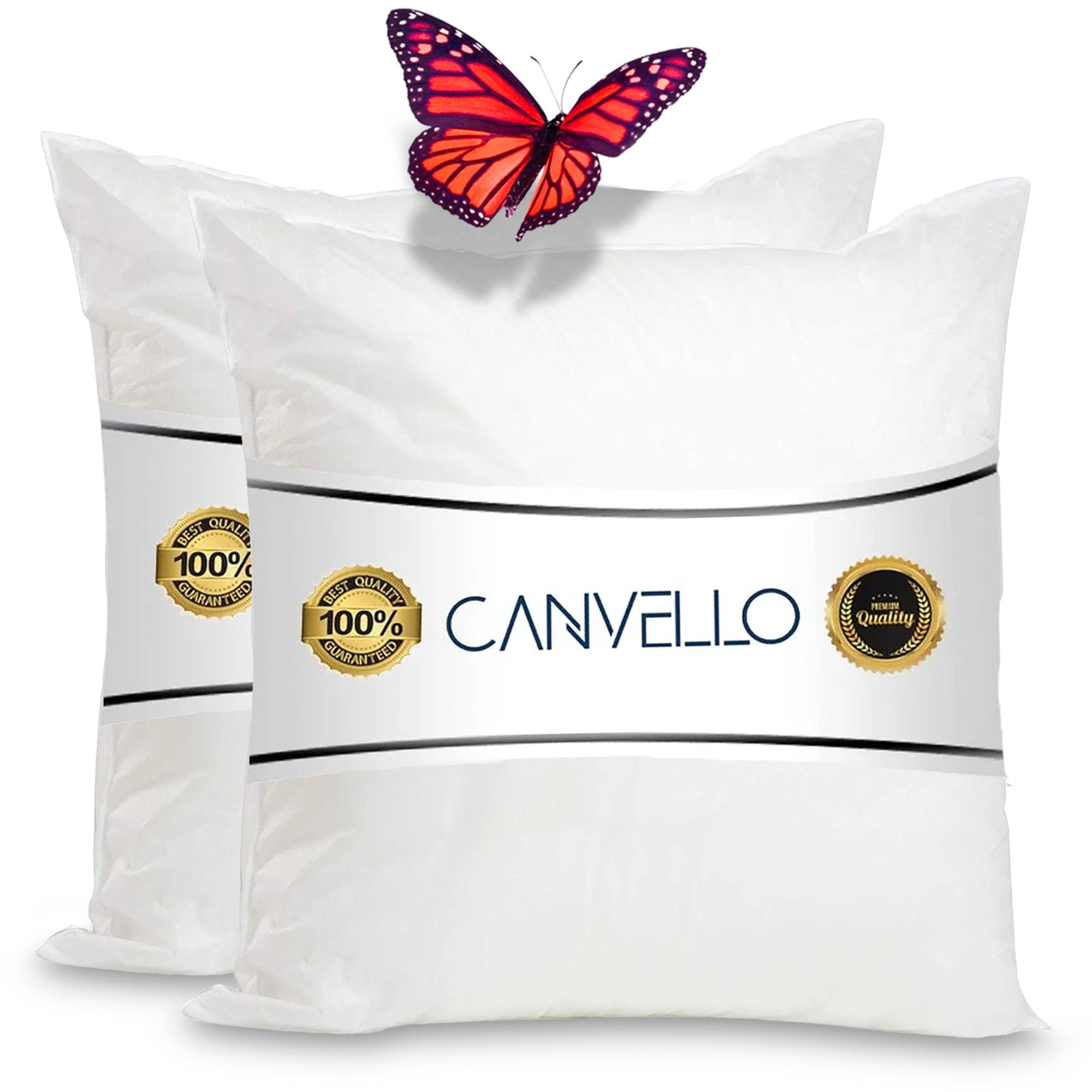 Canvello Decorative Pillow inserts , Throw Pillow Insert Down-Feather fill for extra fluff with 233 thread count-100% cotton cover- Quality Checked in U.S.A