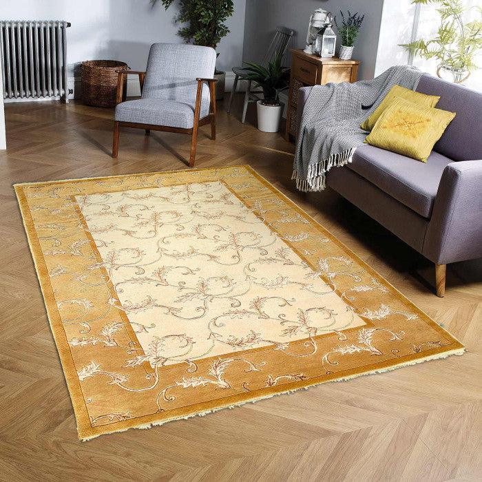 Canvello Fine Hand Knotted silk & wool Modern rug 6'3'' X 9'5''