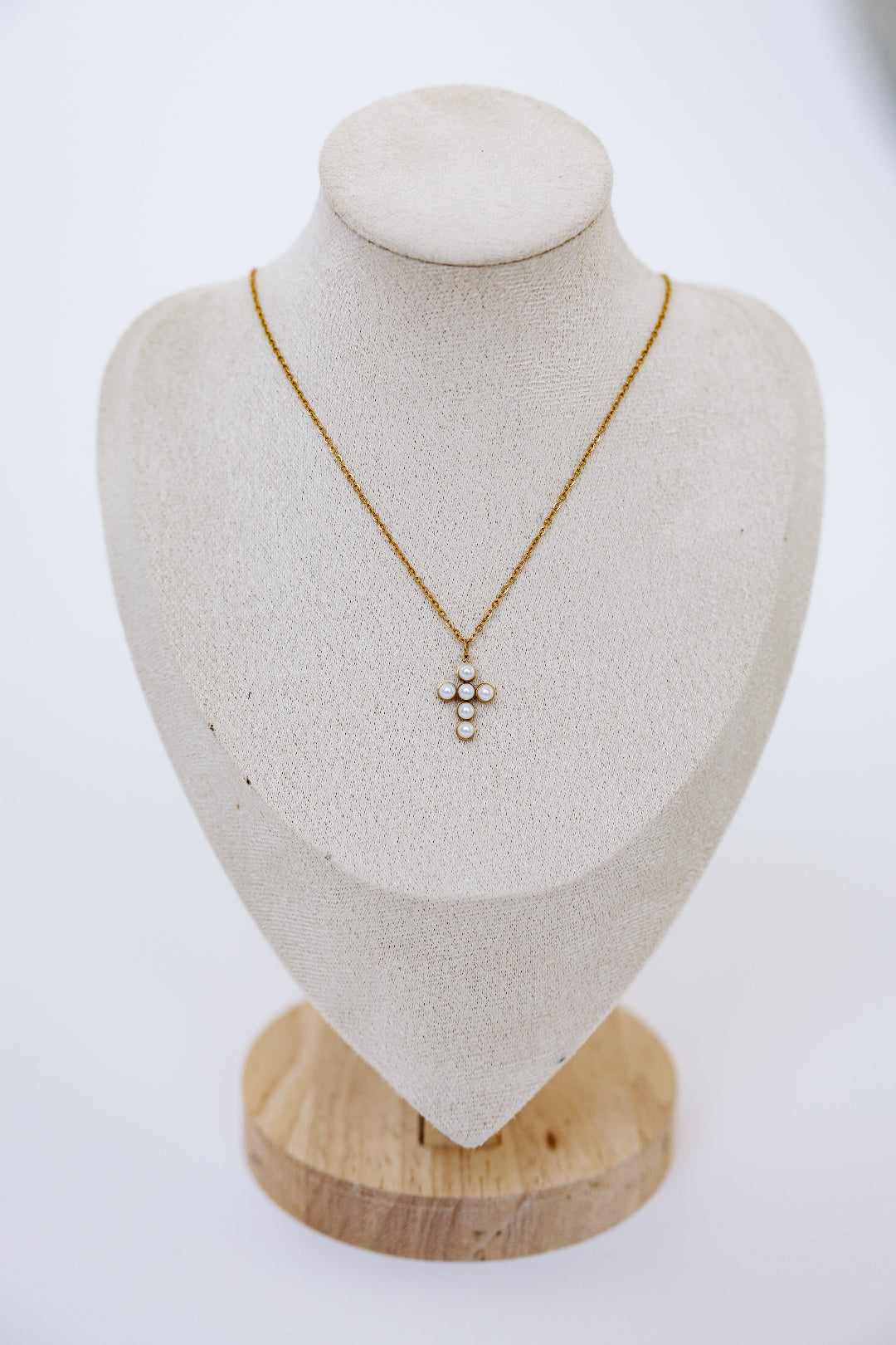 Sophia Pearl Cross Necklace