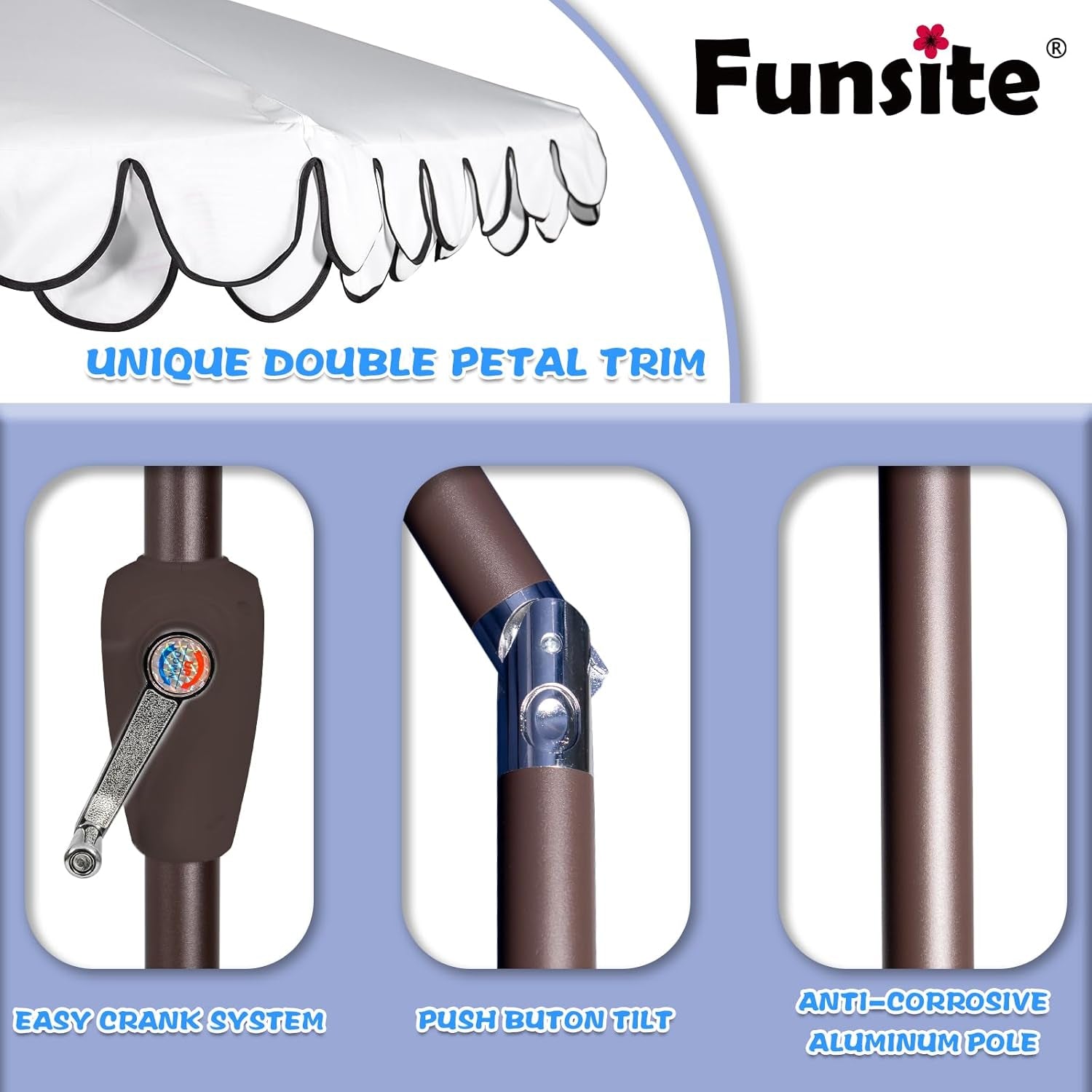 NineFoot Patio Umbrella AutomaticCrank System Outdoors