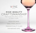 Colored Wine Glasses - Set of 6 Colorful Wine Glasses - 12 oz