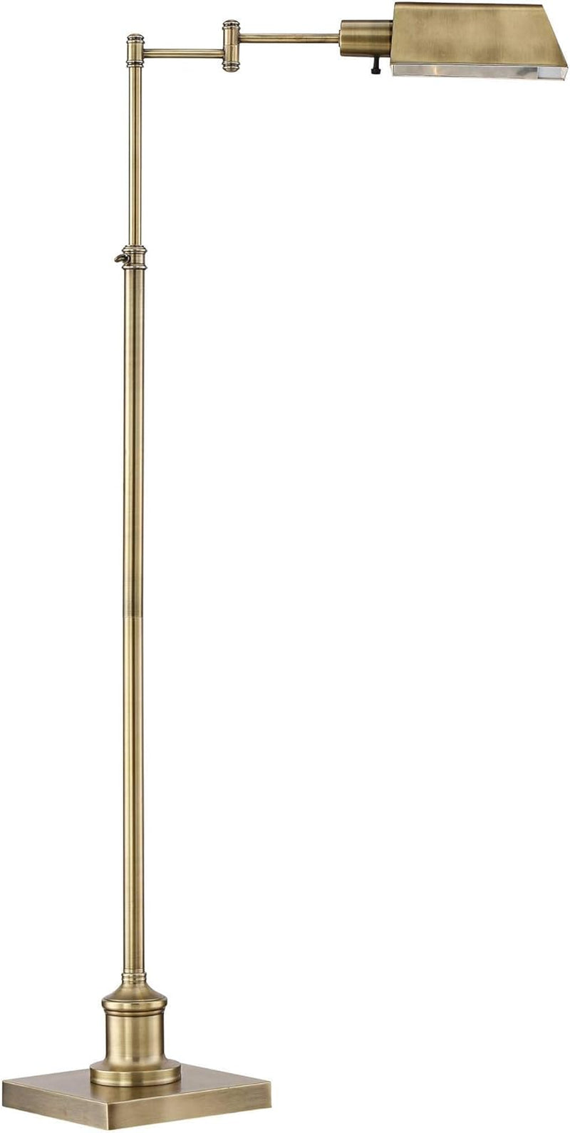 Aged Brass Adjustable Floor Lamp Swingarm Industrial