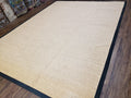 Jute Rug 8x10, Natural Jute Fiber Area Rug, Natural Sisal Area Rug with Black Border, 8x10 Carpet, Solid Jute Rug 8 x 10, Farmhouse Rug