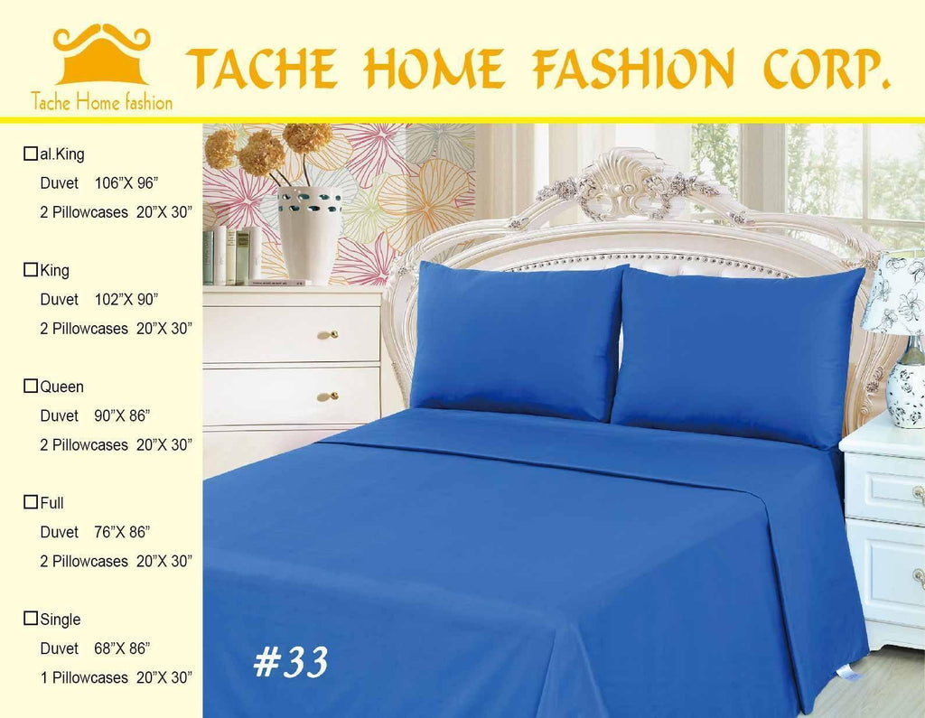 Tache Deep Blue Cotton Duvet Cover Set