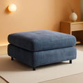 Blue Grey Upholstered Storage Ottoman For Sectional