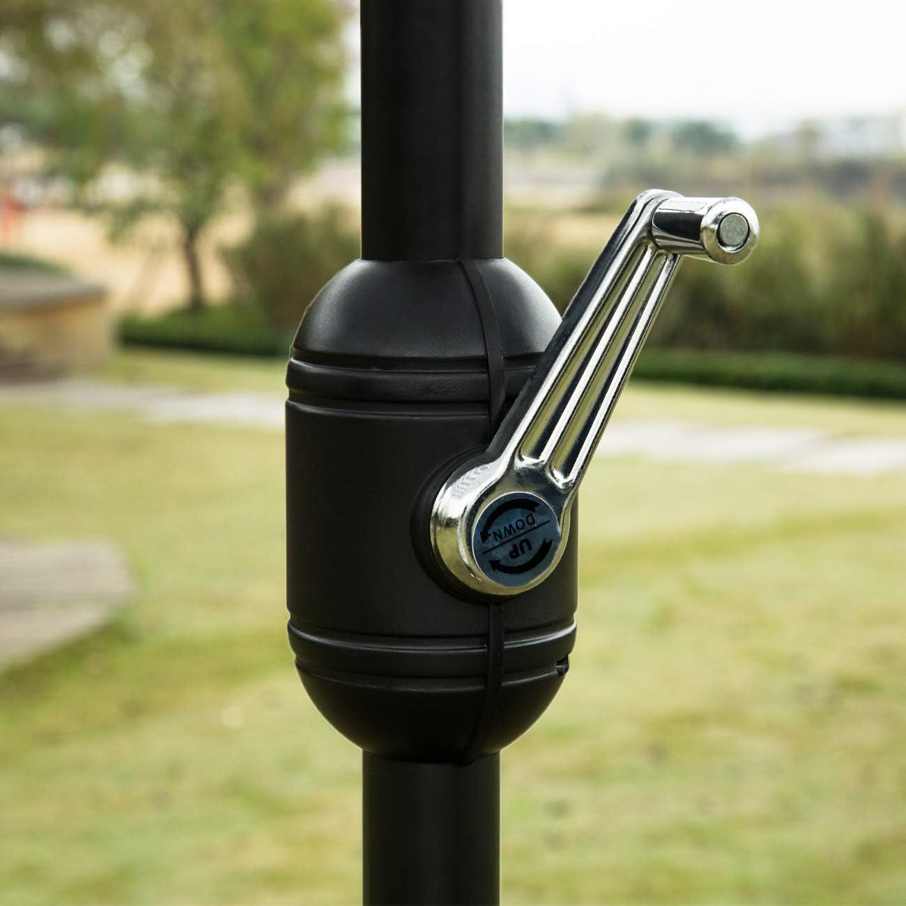NineFoot Patio Umbrella BlackAndWhite Weatherproof