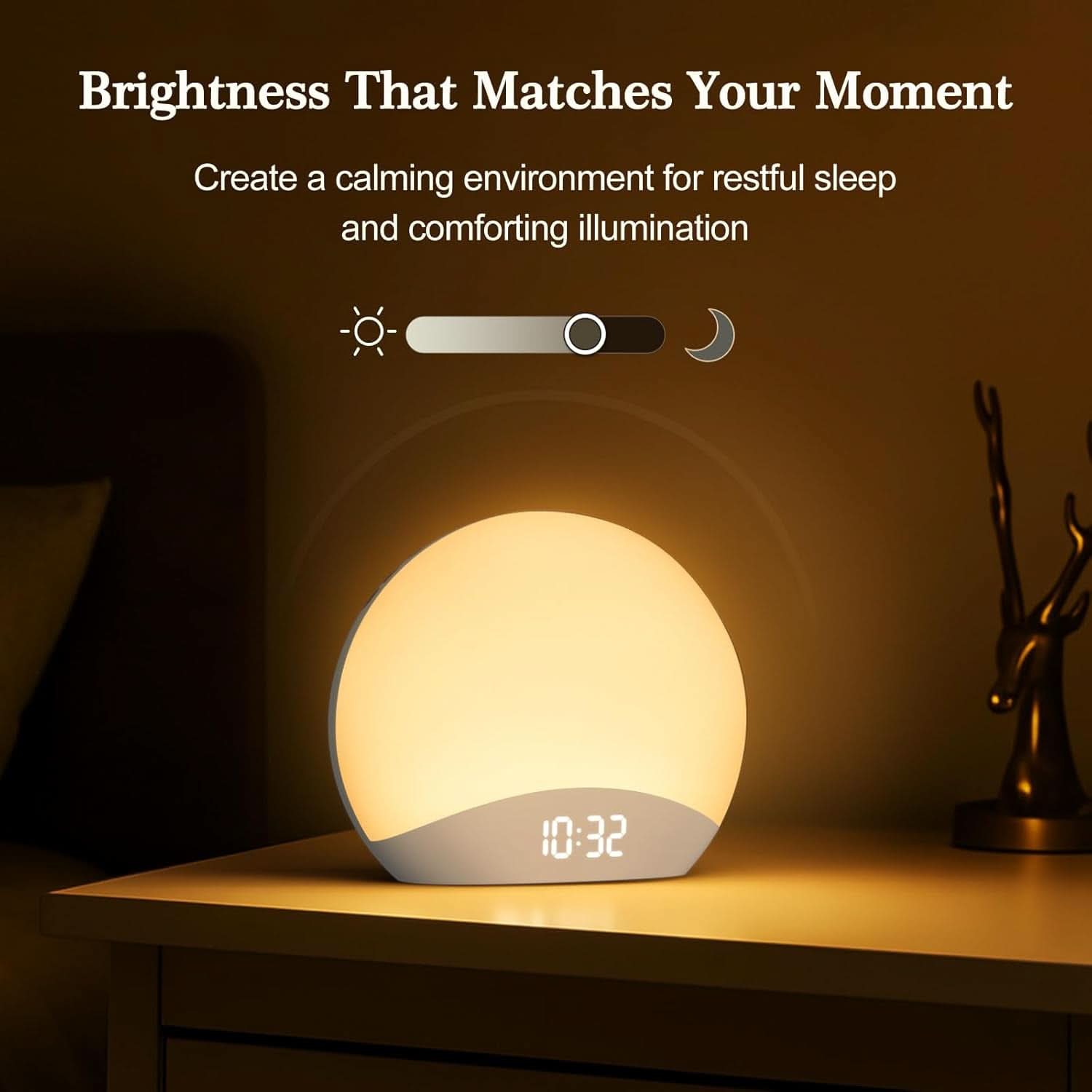 Sunrise Alarm Clock With Dimmable Night Light And White Noise