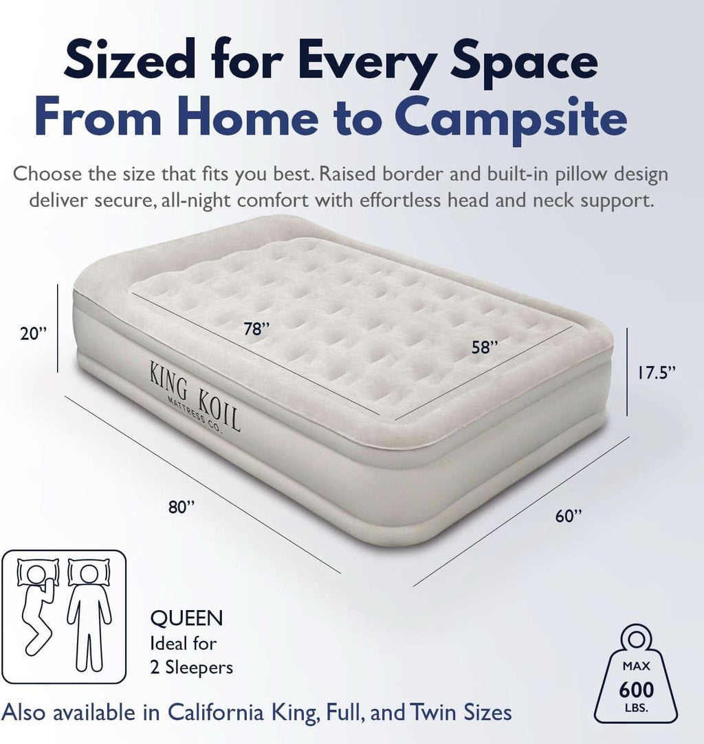 Queen Air Mattress With Integrated Pump Waterproof