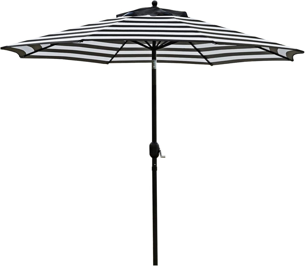 NineFoot Patio Umbrella BlackAndWhite Weatherproof