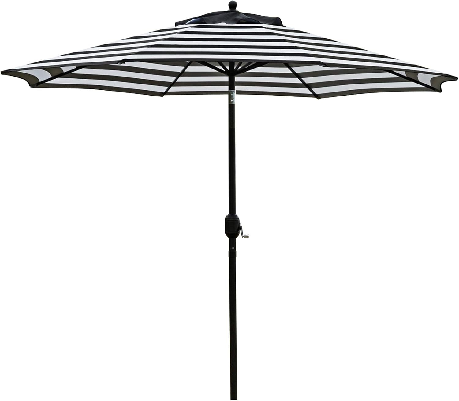 NineFoot Patio Umbrella BlackAndWhite Weatherproof