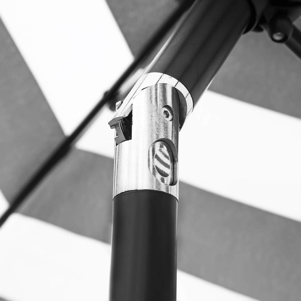 NineFoot Patio Umbrella BlackAndWhite Weatherproof
