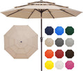Beige 9Ft AllWeatherUVProtectiveCoated Patio Umbrella