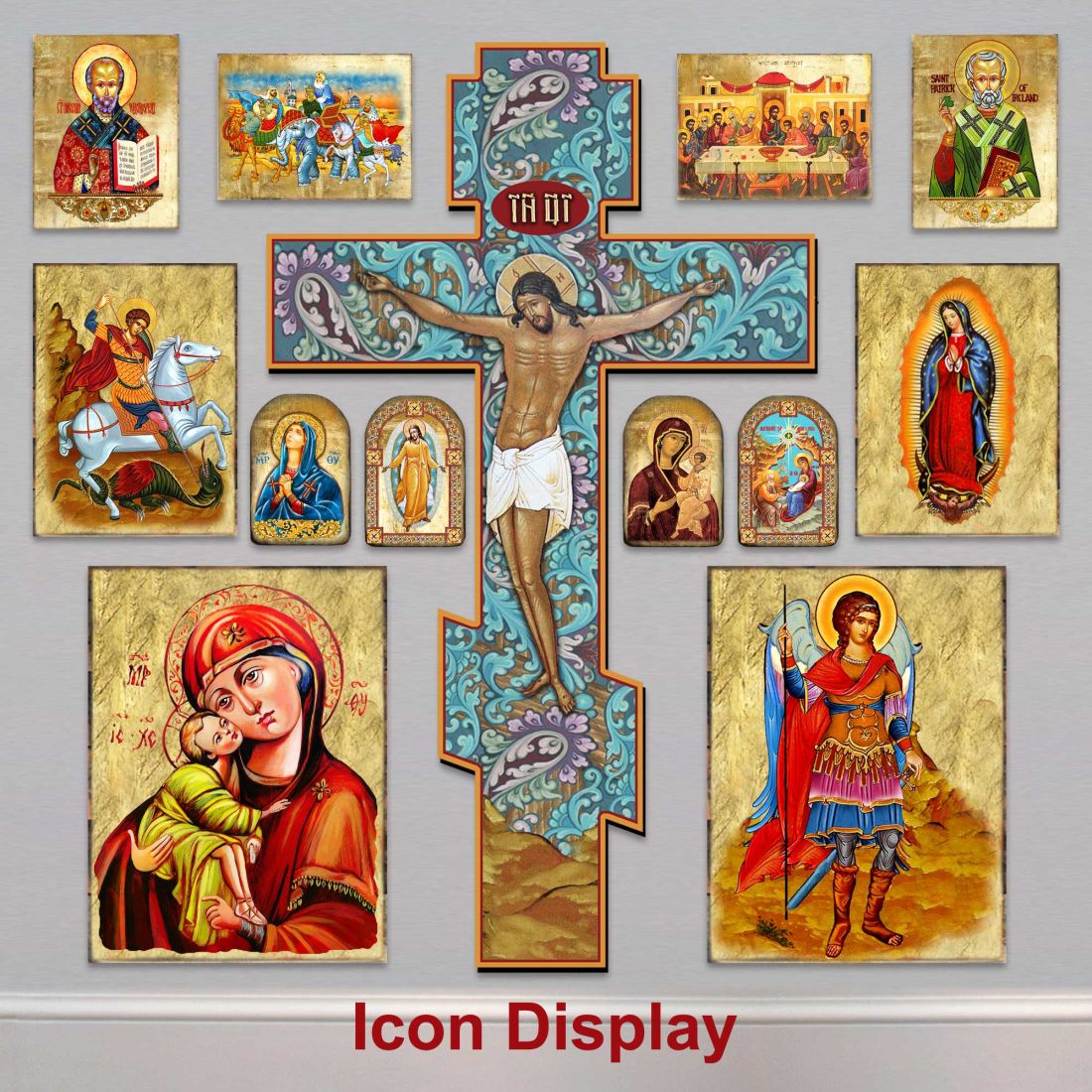 Matrona Wooden Gold Plated Religious Christian Sacred Icon - Inspirational Icon Decor - 85048