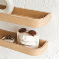 Set of Floating Wall Shelves, Oak Minimalist Ledge Shelf for Home